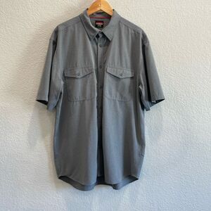 Karbon Gray Stripe Short Sleeve Casual Button Down Golf Shirt Size XL
